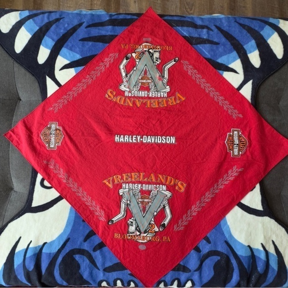 VTG Y2K 05 Harley-Davidson Red Graphic Bandana